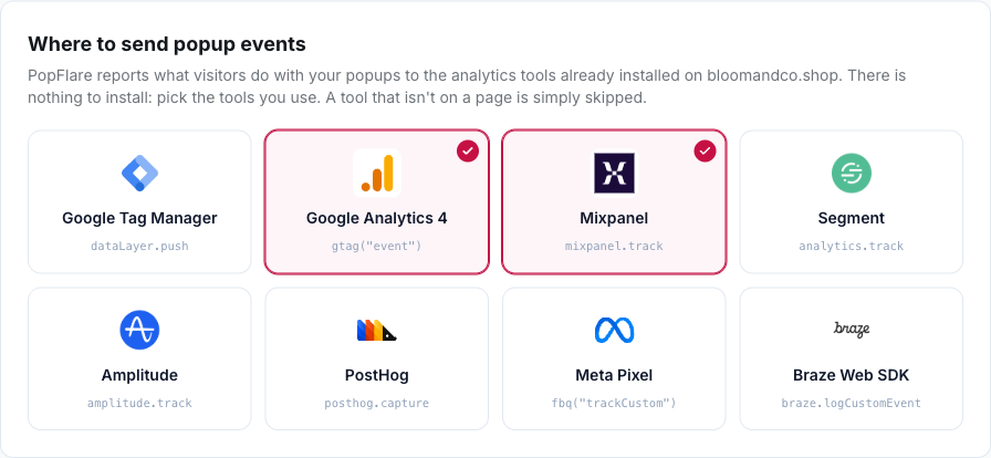 PopFlare and Segment